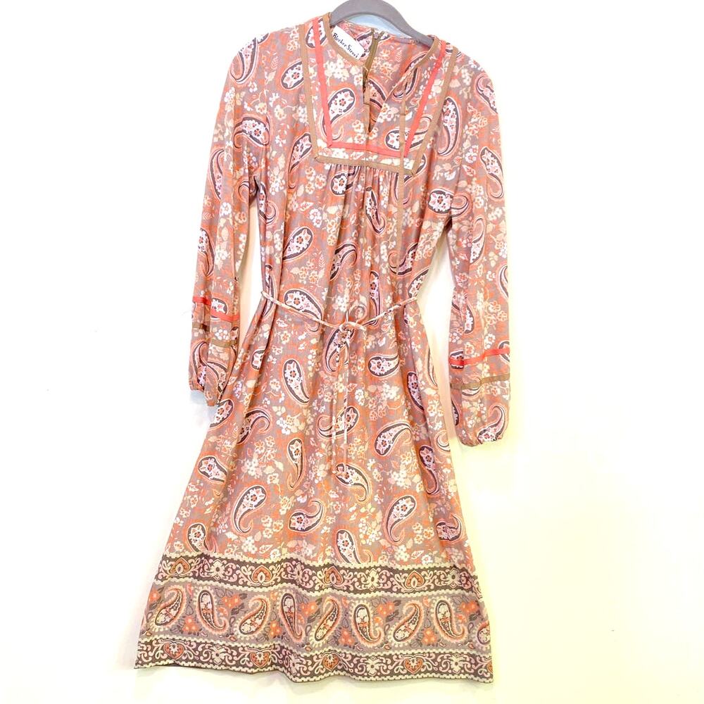 Bleeder Street Union Made Fall Pasley Belted Dress size 14